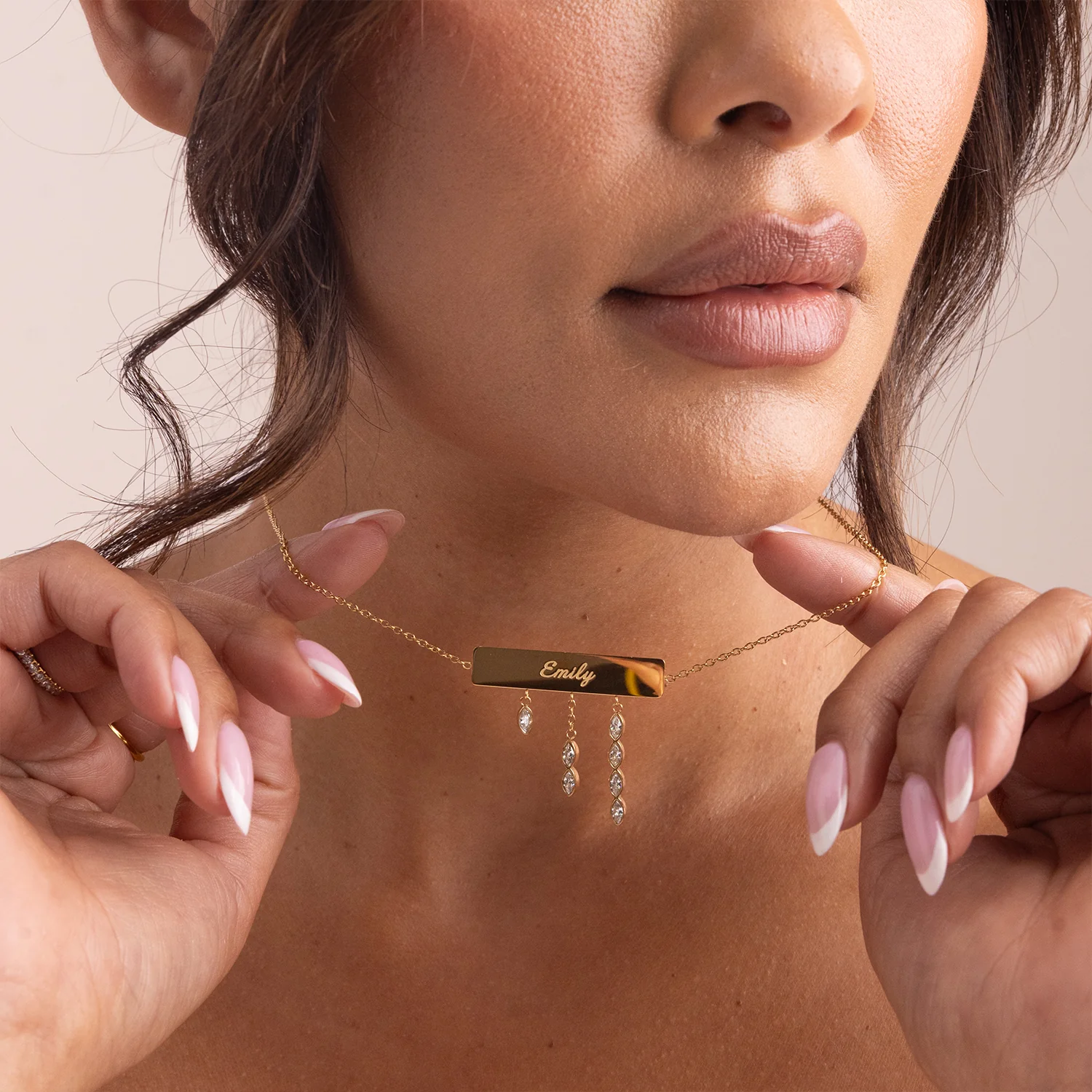 Name Plate Drop Necklace - Image 3